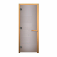 Дверь стекло  Сатин Матовая 190х70 8мм,3 петли (коробка осина) ЛИТКОМ