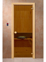 Дверь 190х70,6мм,2 петли (круглая ручка, бронза, коробка хвоя) DoorWood