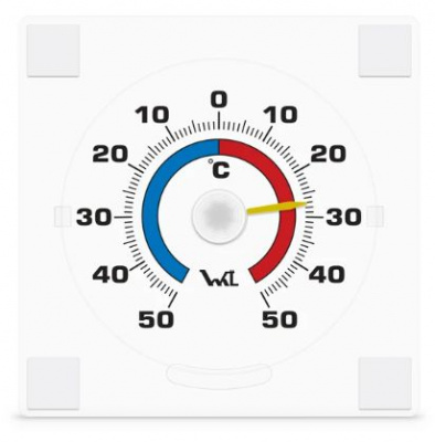 Термометр оконный ТББ биметаллический квадратный на липучке Стеклоприбор